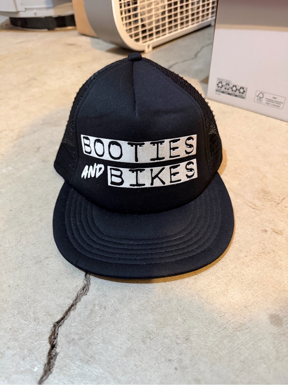 Booties and Bikes Black Trucker Cap